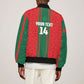 Morocco Football Custom Sleeve Zip Bomber Jacket Atlas Lionesses Moroccan Folk Pattern