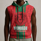 Morocco Football Custom Sleeveless Hoodie Atlas Lionesses Moroccan Folk Pattern