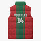Morocco Football Custom Sleeveless Puffer Jacket Atlas Lionesses Moroccan Folk Pattern