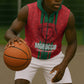 Morocco Football Custom Sleeveless Zip Hoodie Atlas Lionesses Moroccan Folk Pattern