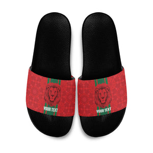 Morocco Football Custom Slide Sandals Atlas Lionesses Moroccan Folk Pattern