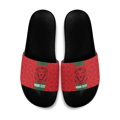 Morocco Football Custom Slide Sandals Atlas Lionesses Moroccan Folk Pattern
