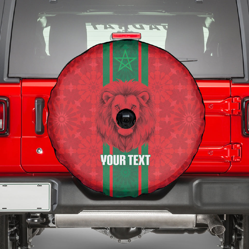 Morocco Football Custom Spare Tire Cover Atlas Lionesses Moroccan Folk Pattern
