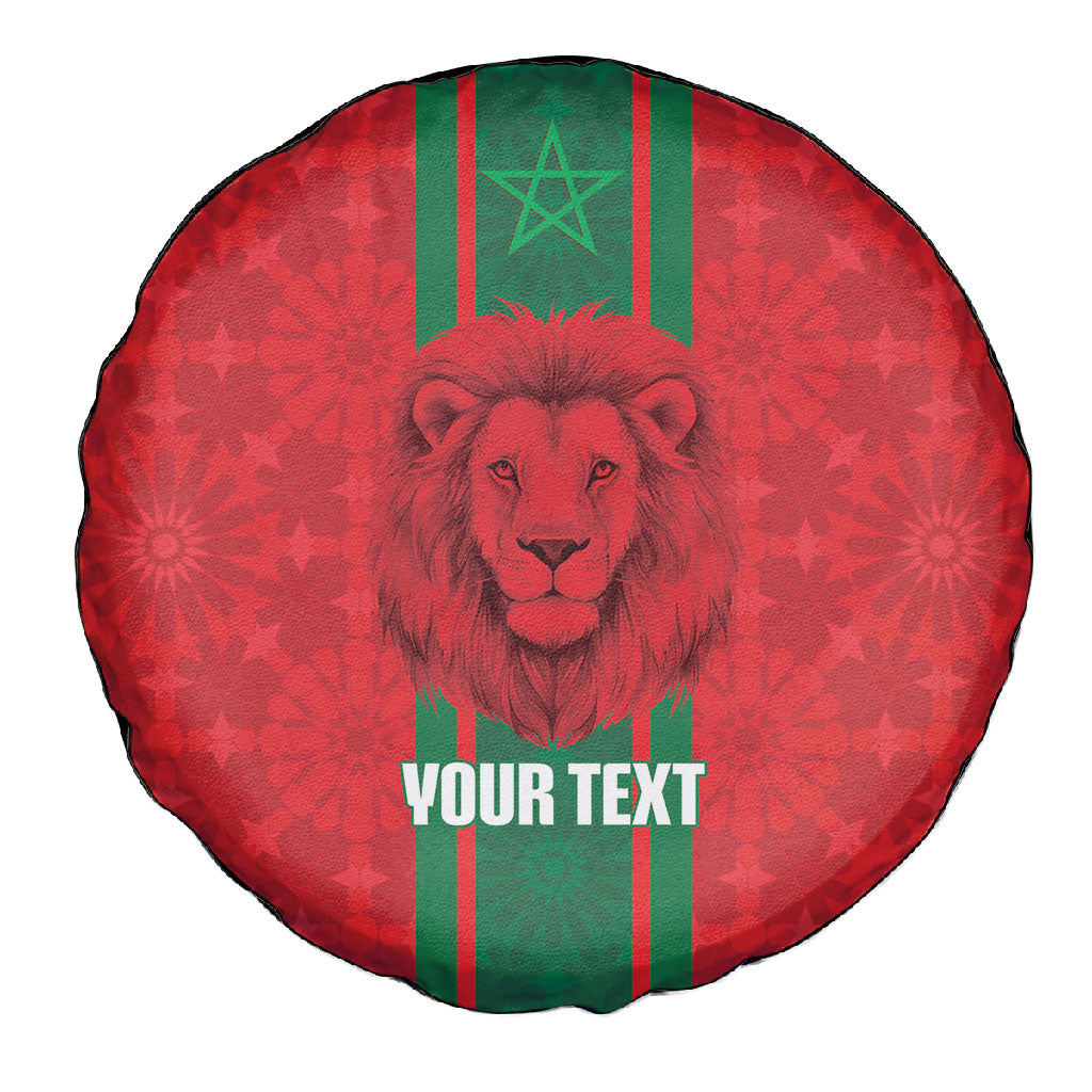 Morocco Football Custom Spare Tire Cover Atlas Lionesses Moroccan Folk Pattern