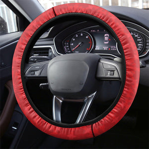 Morocco Football Steering Wheel Cover Atlas Lionesses Moroccan Folk Pattern