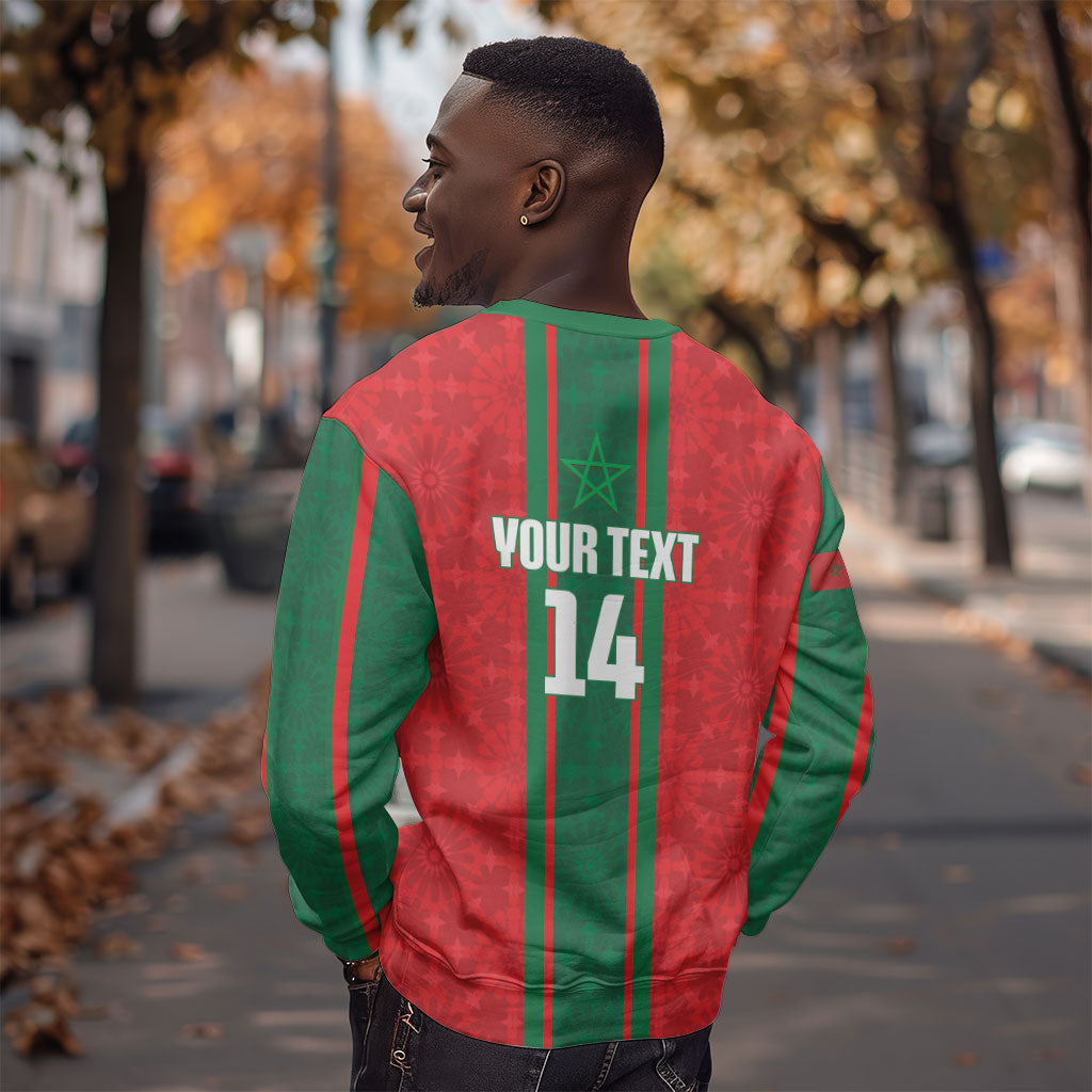 Morocco Football Custom Sweatshirt Atlas Lionesses Moroccan Folk Pattern