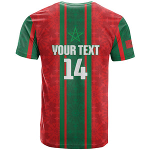 Morocco Football Custom T shirt Atlas Lionesses Moroccan Folk Pattern