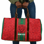 Morocco Football Custom Travel Bag Atlas Lionesses Moroccan Folk Pattern