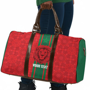 Morocco Football Custom Travel Bag Atlas Lionesses Moroccan Folk Pattern