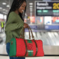 Morocco Football Custom Travel Bag Atlas Lionesses Moroccan Folk Pattern