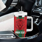 Morocco Football Custom Tumbler With Handle Atlas Lionesses Moroccan Folk Pattern