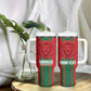 Morocco Football Custom Tumbler With Handle Atlas Lionesses Moroccan Folk Pattern