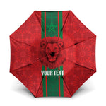 Morocco Football Custom Umbrella Atlas Lionesses Moroccan Folk Pattern