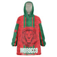 Morocco Football Custom Wearable Blanket Hoodie Atlas Lionesses Moroccan Folk Pattern
