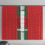 Morocco Football Custom Window Curtain Atlas Lionesses Moroccan Folk Pattern