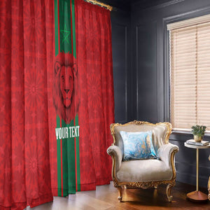Morocco Football Custom Window Curtain Atlas Lionesses Moroccan Folk Pattern