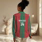 Morocco Football Custom Women Casual Shirt Atlas Lionesses Moroccan Folk Pattern