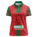 Morocco Football Custom Women Polo Shirt Atlas Lionesses Moroccan Folk Pattern