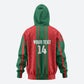Morocco Football Custom Zip Hoodie Atlas Lionesses Moroccan Folk Pattern
