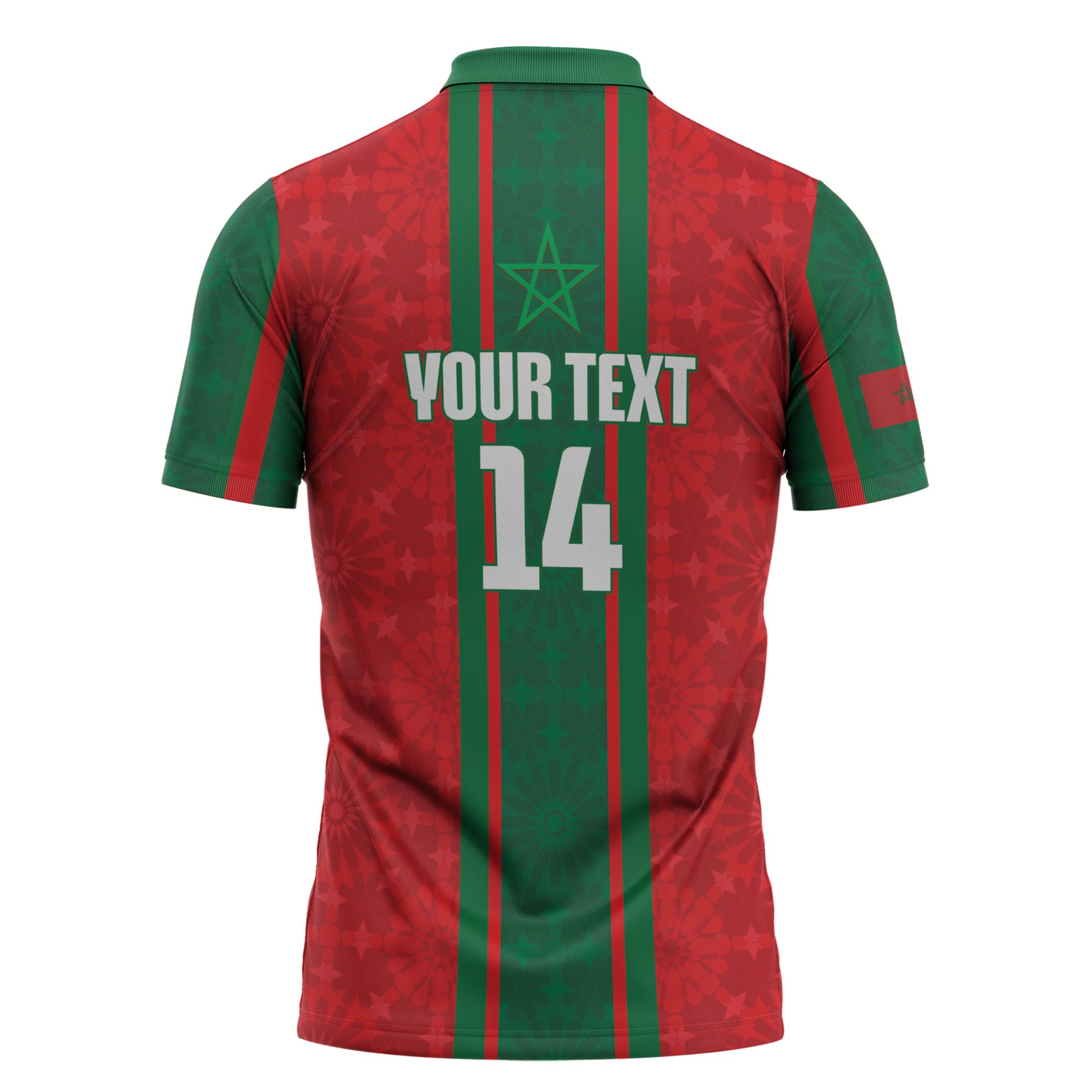 Morocco Football Custom Zipper Polo Shirt Atlas Lionesses Moroccan Folk Pattern