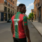 Morocco Football Custom Zipper Polo Shirt Atlas Lionesses Moroccan Folk Pattern