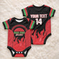 Malawi Football Custom Baby Onesie Red Rising Sun Go Scorchers