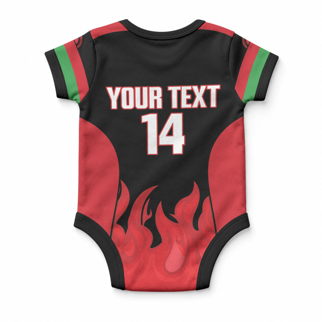 Malawi Football Custom Baby Onesie Red Rising Sun Go Scorchers