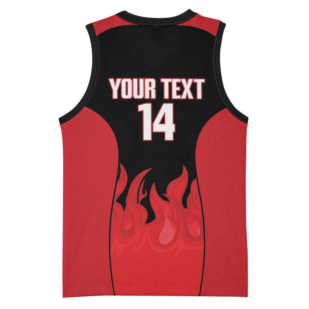 Malawi Football Custom Basketball Jersey Red Rising Sun Go Scorchers