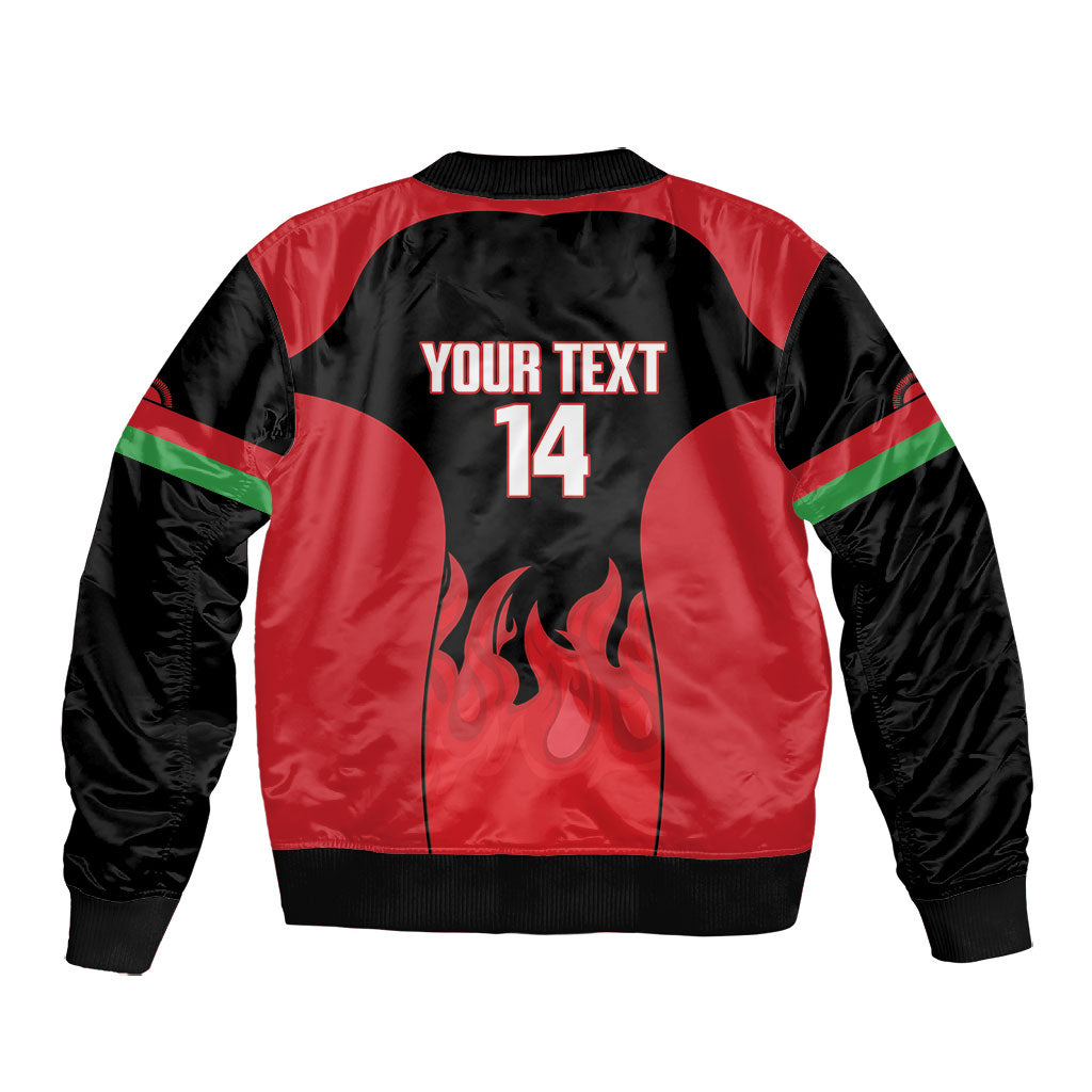 Malawi Football Custom Bomber Jacket Red Rising Sun Go Scorchers