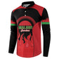 Malawi Football Custom Button Sweatshirt Red Rising Sun Go Scorchers