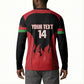 Malawi Football Custom Button Sweatshirt Red Rising Sun Go Scorchers