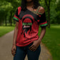 Malawi Football Custom Cross Shoulder Shirt Red Rising Sun Go Scorchers