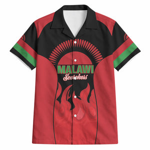 Malawi Football Custom Hawaiian Shirt Red Rising Sun Go Scorchers