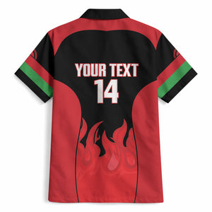 Malawi Football Custom Hawaiian Shirt Red Rising Sun Go Scorchers