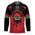 Malawi Football Custom Hockey Jersey Red Rising Sun Go Scorchers