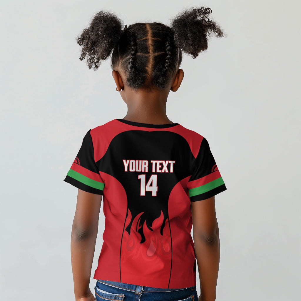 Malawi Football Custom Kid T shirt Red Rising Sun Go Scorchers