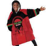 Malawi Football Custom Kid Wearable Blanket Hoodie Red Rising Sun Go Scorchers