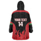 Malawi Football Custom Kid Wearable Blanket Hoodie Red Rising Sun Go Scorchers