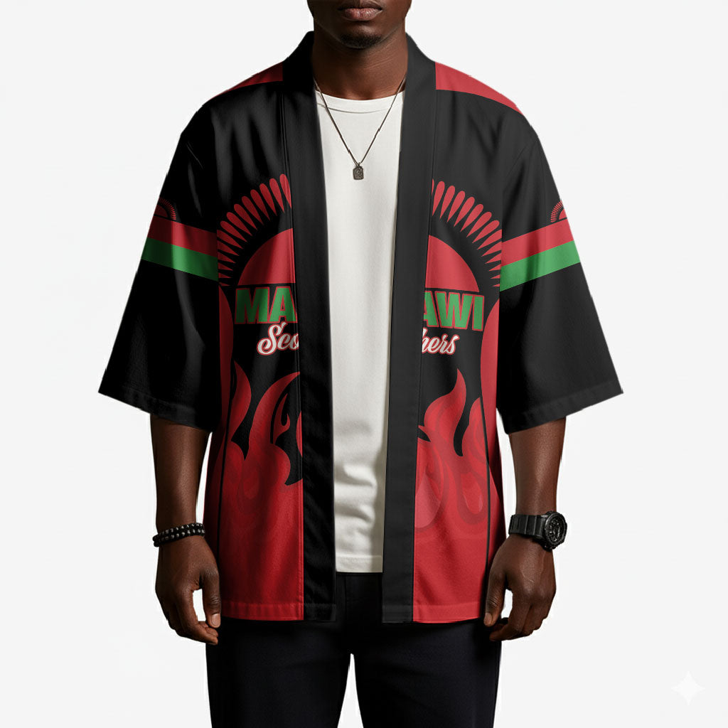 Malawi Football Custom Kimono Red Rising Sun Go Scorchers