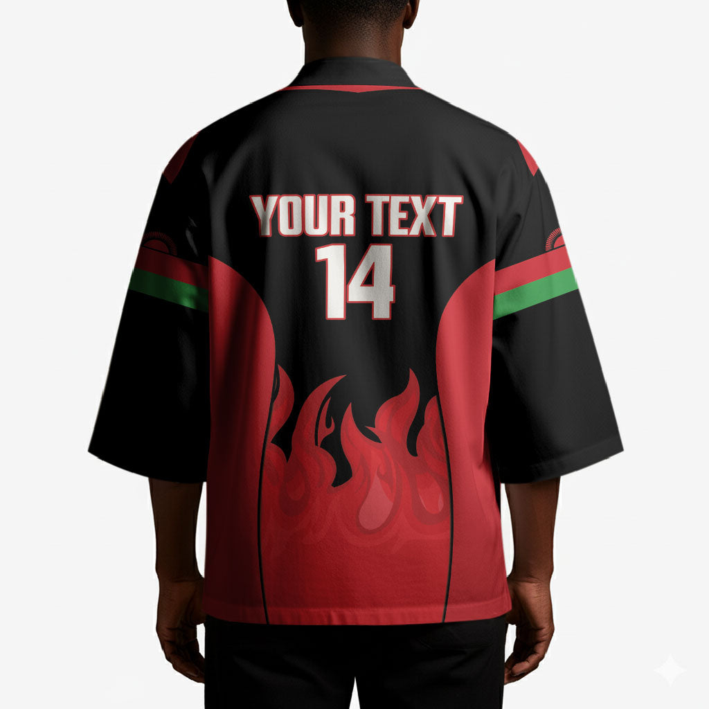 Malawi Football Custom Kimono Red Rising Sun Go Scorchers