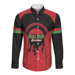 Malawi Football Custom Long Sleeve Button Shirt Red Rising Sun Go Scorchers