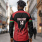 Malawi Football Custom Long Sleeve Button Shirt Red Rising Sun Go Scorchers