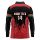 Malawi Football Custom Long Sleeve Polo Shirt Red Rising Sun Go Scorchers