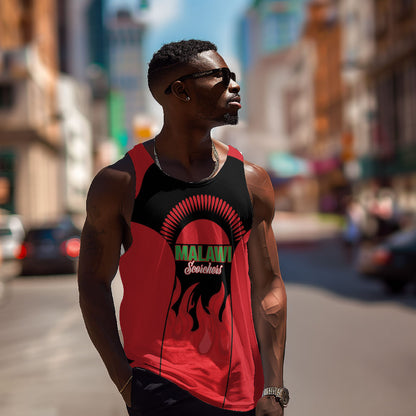 Malawi Football Custom Men Tank Top Red Rising Sun Go Scorchers