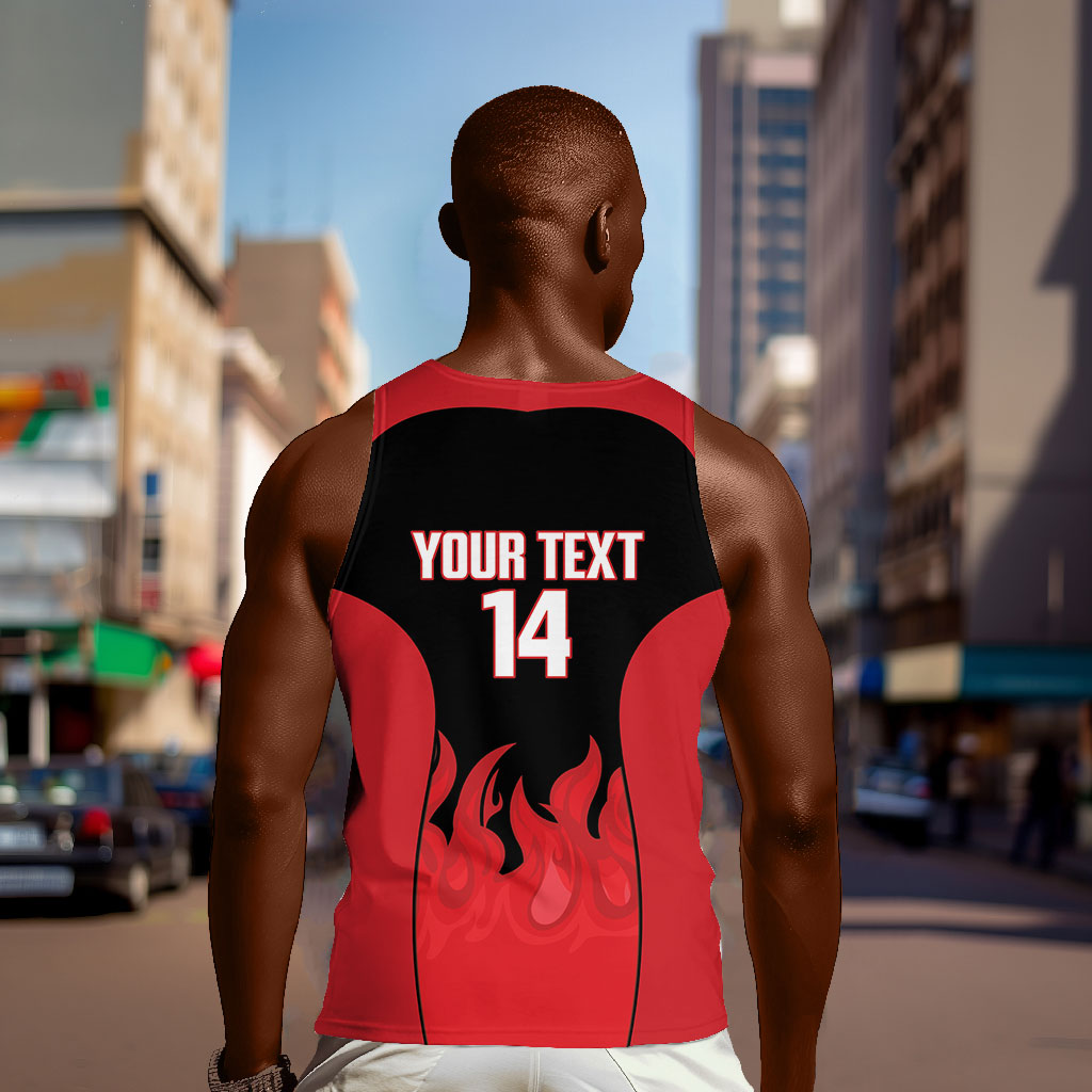 Malawi Football Custom Men Tank Top Red Rising Sun Go Scorchers