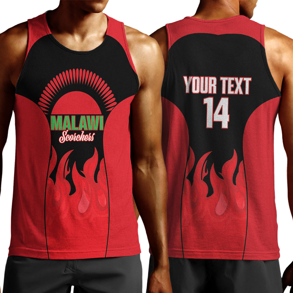 Malawi Football Custom Men Tank Top Red Rising Sun Go Scorchers