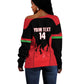 Malawi Football Custom Off Shoulder Sweater Red Rising Sun Go Scorchers