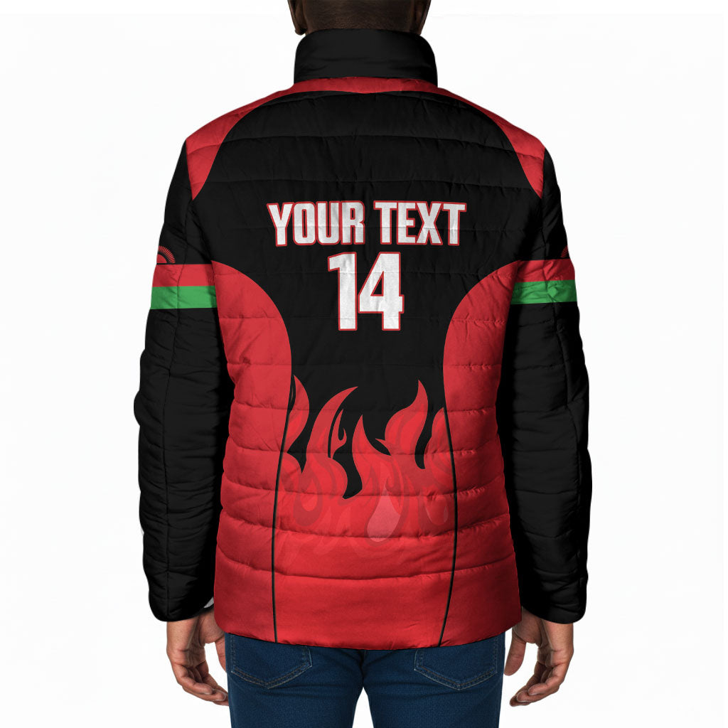 Malawi Football Custom Padded Jacket Red Rising Sun Go Scorchers