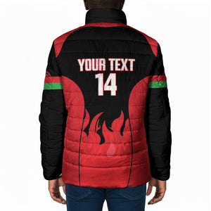 Malawi Football Custom Padded Jacket Red Rising Sun Go Scorchers