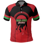 Malawi Football Custom Polo Shirt Red Rising Sun Go Scorchers